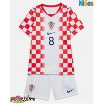 Camiseta Croacia Mateo Kovacic #8 Primera Equipación para niños Mundial 2026 manga corta (+ pantalones cortos)